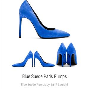 Saint Laurent Blue Suede Paris Heels